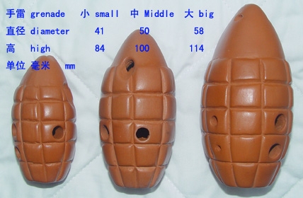 ocarina modelled after a Chinese Red Army WW2 grenade